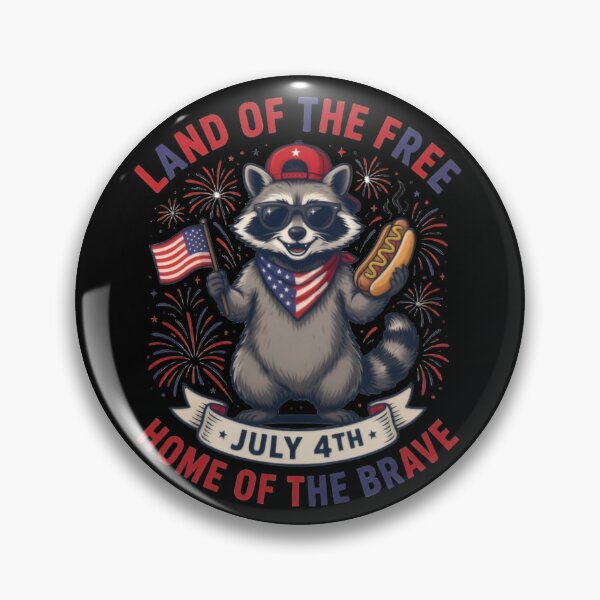 Item preview, Funny Patriotic Raccoon, Land of the Free Home of the Brave July 4th USA  designed and sold by Zizo-DR44.
