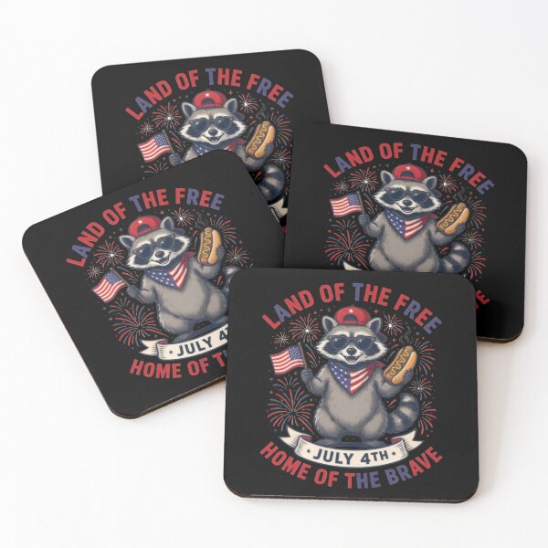 Item preview, Funny Patriotic Raccoon, Land of the Free Home of the Brave July 4th USA  designed and sold by Zizo-DR44.