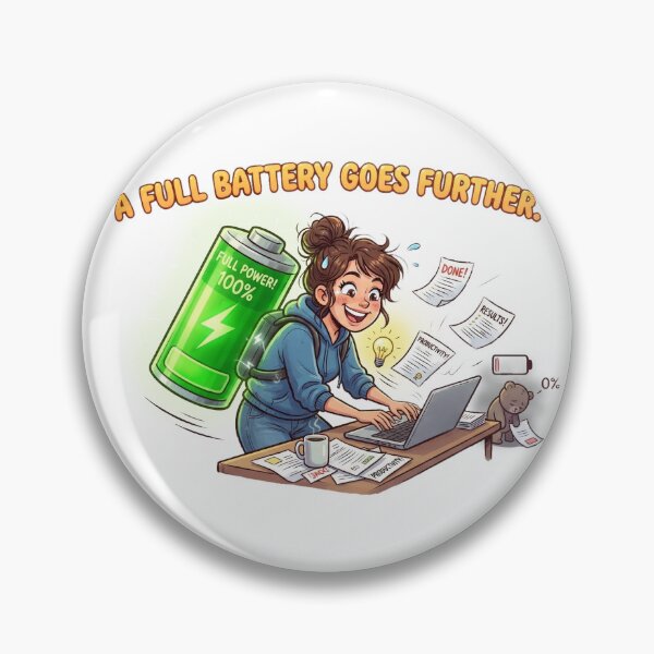 Item preview, Full Battery goes further Rest is productive Mental Health Positive Productivity Quote Inspirational Motivation restore designed and sold by MoqunaDesign.