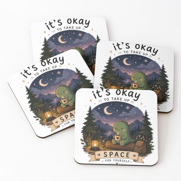 Item preview, It's Okay to Take Up Space Cute Dinosaur | Cozy Camping Night Nature Aesthetic designed and sold by 1234saad.