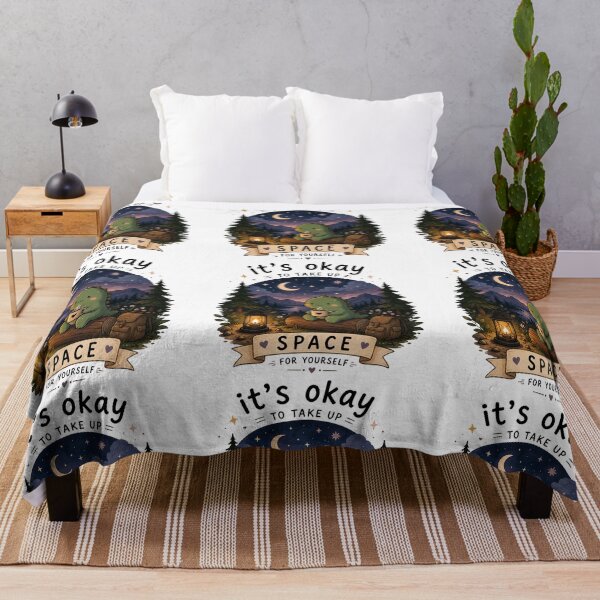 Item preview, It's Okay to Take Up Space Cute Dinosaur | Cozy Camping Night Nature Aesthetic designed and sold by 1234saad.