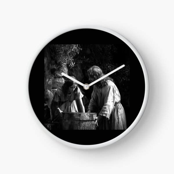 Item preview, Jesus and the Samaritan Woman at the Well | Biblical Christian Art | Black and White Faith Illustration designed and sold by inkoutninja.