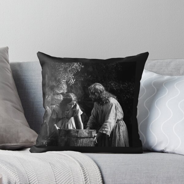Item preview, Jesus and the Samaritan Woman at the Well | Biblical Christian Art | Black and White Faith Illustration designed and sold by inkoutninja.