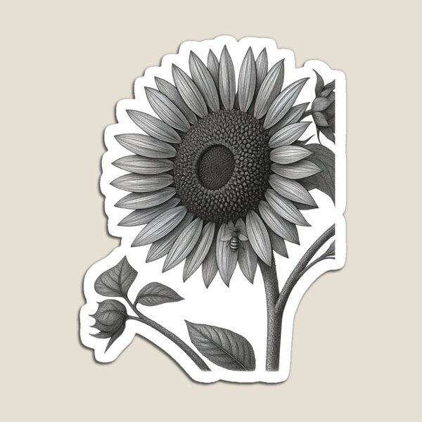 Item preview, Sunflower and Friend in Gray designed and sold by The Insect Library.