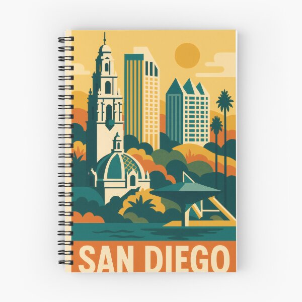 Item preview, Retro Pop Art Poster Illustration of San Diego | Bold Pacific Coast City Print with Balboa Park, Coronado Bridge & Oceanfront Skyline | Vintage California Travel Wall Art Decor designed and sold by PaintedPixels01.