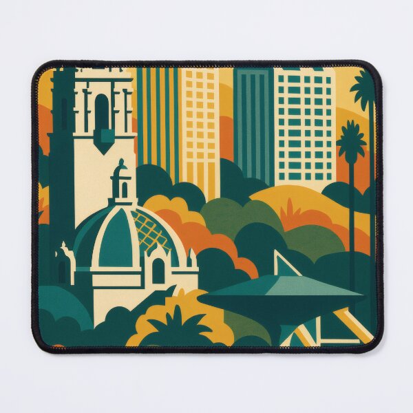 Item preview, Retro Pop Art Poster Illustration of San Diego | Bold Pacific Coast City Print with Balboa Park, Coronado Bridge & Oceanfront Skyline | Vintage California Travel Wall Art Decor designed and sold by PaintedPixels01.
