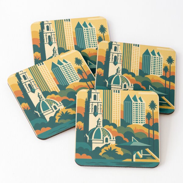 Item preview, Retro Pop Art Poster Illustration of San Diego | Bold Pacific Coast City Print with Balboa Park, Coronado Bridge & Oceanfront Skyline | Vintage California Travel Wall Art Decor designed and sold by PaintedPixels01.