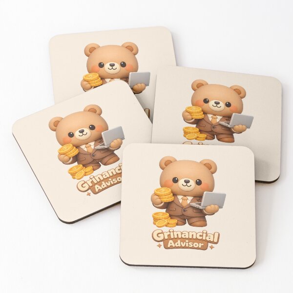 Item preview, Grinancial (Financial) Advisor Bear | Cute Kawaii 3D Finance Art designed and sold by Moons Studio.
