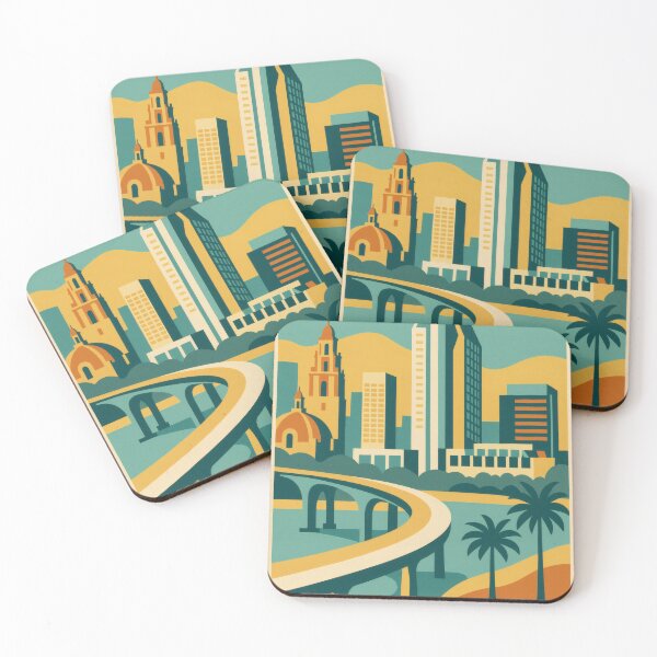 Item preview, Retro Pop Art Poster Illustration of San Diego | Bold Pacific Coast City Print with Balboa Park, Coronado Bridge & Oceanfront Skyline | Vintage California Travel Wall Art Decor designed and sold by PaintedPixels01.