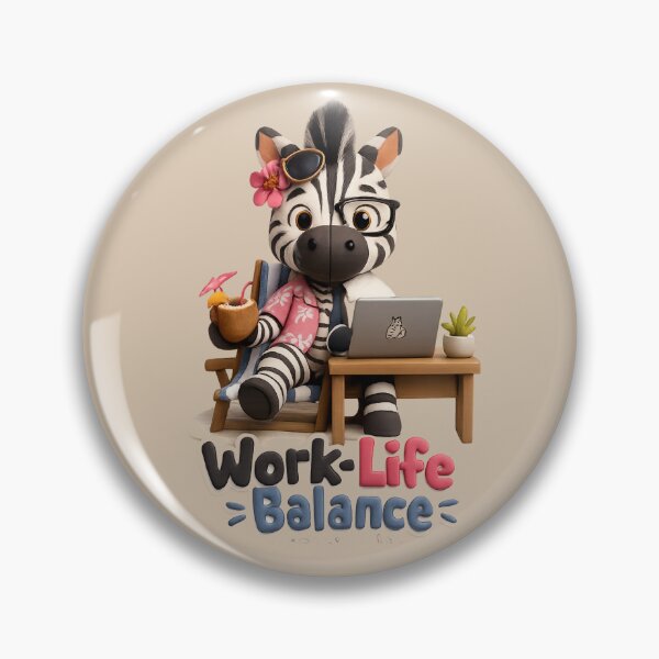 Item preview, Cute Zebra Work Life Balance | Funny Striped Laptop Animal 3D designed and sold by Moons Studio.