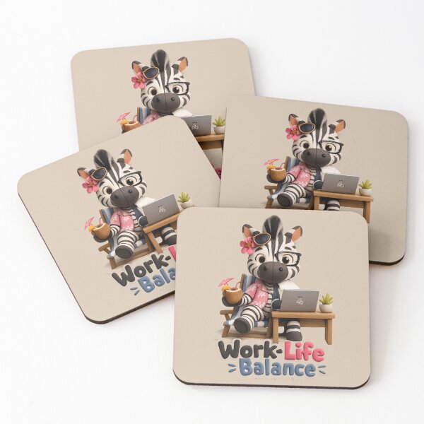 Item preview, Cute Zebra Work Life Balance | Funny Striped Laptop Animal 3D designed and sold by Moons Studio.