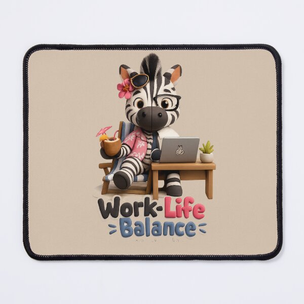 Item preview, Cute Zebra Work Life Balance | Funny Striped Laptop Animal 3D designed and sold by Moons Studio.