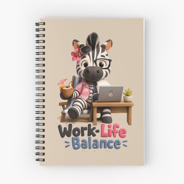 Item preview, Cute Zebra Work Life Balance | Funny Striped Laptop Animal 3D designed and sold by Moons Studio.