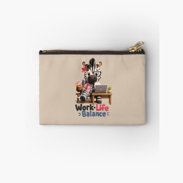Item preview, Cute Zebra Work Life Balance | Funny Striped Laptop Animal 3D designed and sold by Moons Studio.