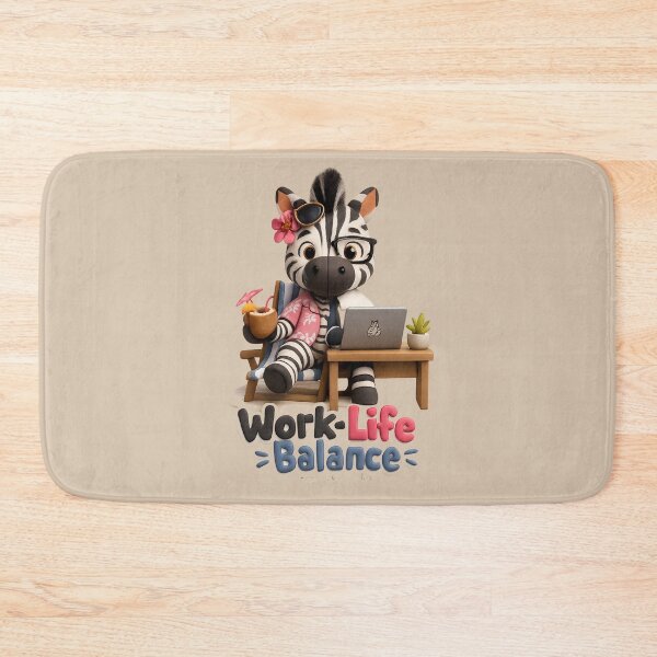 Item preview, Cute Zebra Work Life Balance | Funny Striped Laptop Animal 3D designed and sold by Moons Studio.