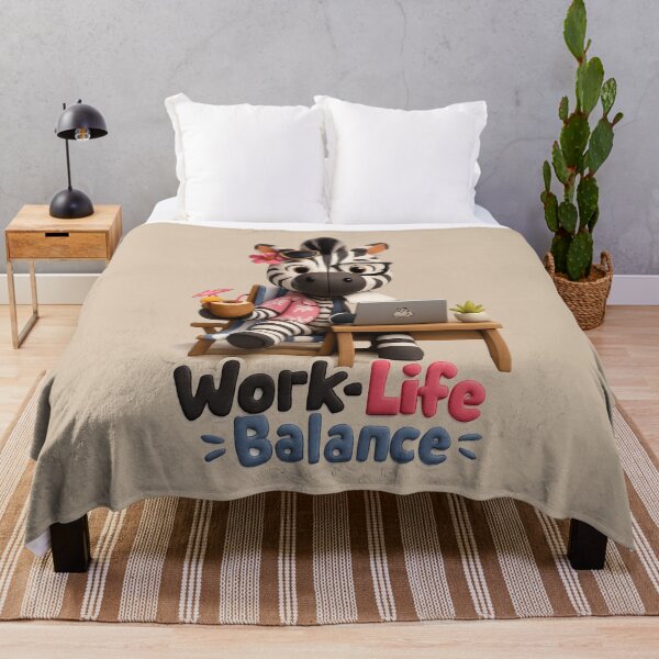 Item preview, Cute Zebra Work Life Balance | Funny Striped Laptop Animal 3D designed and sold by Moons Studio.