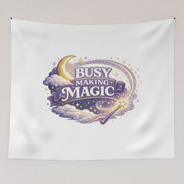 Item preview, Busy Making Magic Celestial Moon Retro Inspirational Fantasy Shirt designed and sold by SoulThread Studio.