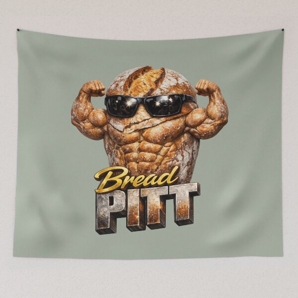 Item preview, Bread Pitt Funny Bread Pun  | Funny Bakery meme illustration designed and sold by Moons Studio.