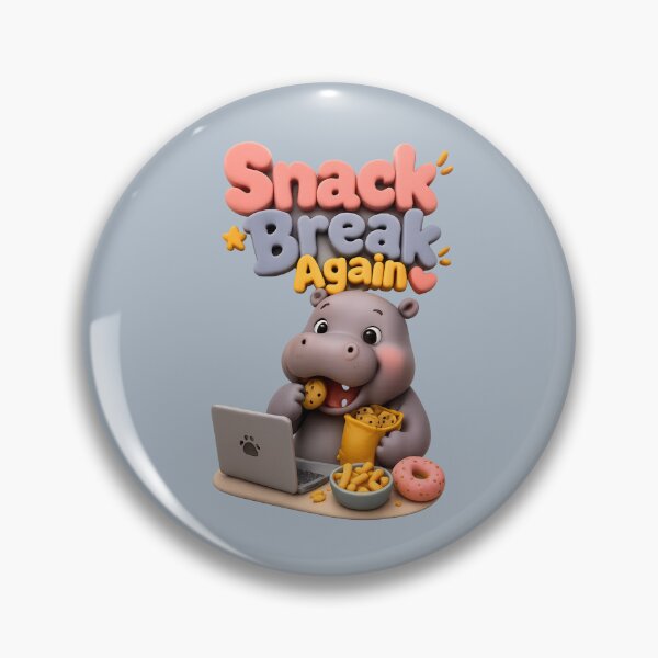 Item preview, Cute Hippo Snack Break | Funny 3D Work From Home Art designed and sold by Moons Studio.