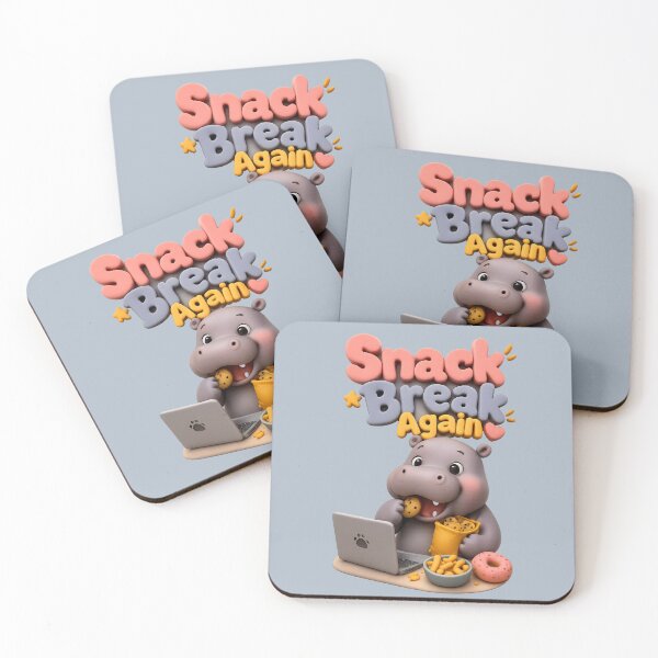 Item preview, Cute Hippo Snack Break | Funny 3D Work From Home Art designed and sold by Moons Studio.
