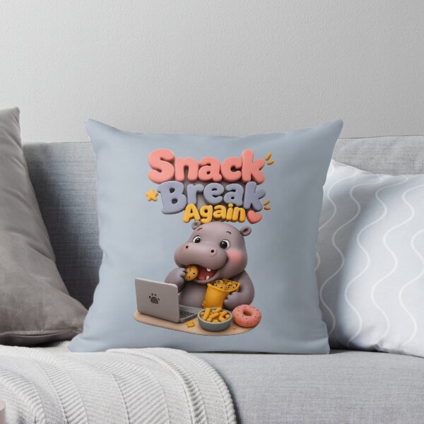 Item preview, Cute Hippo Snack Break | Funny 3D Work From Home Art designed and sold by Moons Studio.