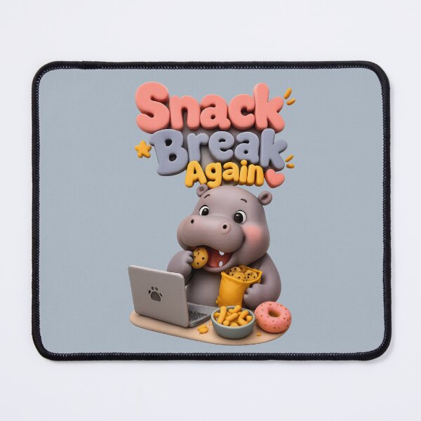 Item preview, Cute Hippo Snack Break | Funny 3D Work From Home Art designed and sold by Moons Studio.