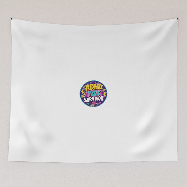 Item preview, ADHD Tax Survivor Funny Neurodivergent Sticker designed and sold by RedRubyBubble.