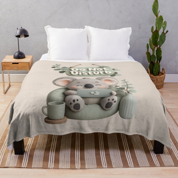 Item preview, Cute Koala Laptop Desk Buddy | Do Not Disturb Pastel 3D CGI designed and sold by Moons Studio.