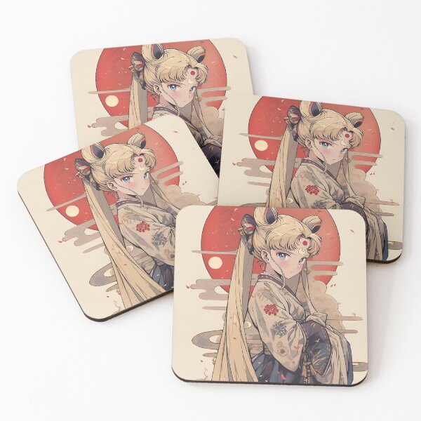 Item preview, Moon Princess in Elegant Kimono – Japanese Anime Style Celestial Girl Vintage Ukiyo Aesthetic Art designed and sold by Dyan4.