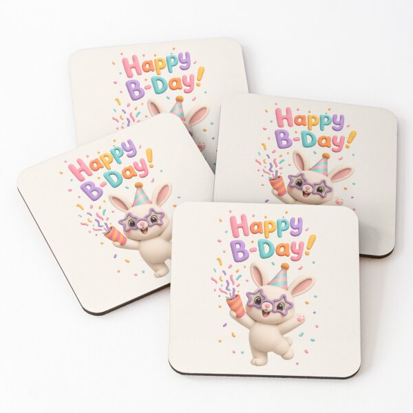 Item preview, Cute Confetti Bunny Birthday Party | Kawaii 3D Happy Birthday Art designed and sold by Moons Studio.