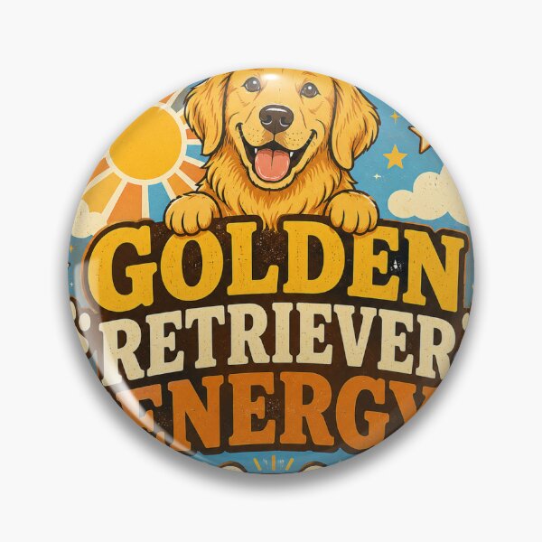 Item preview, Golden Retriever Energy Funny Dog Lover Sticker designed and sold by RedRubyBubble.