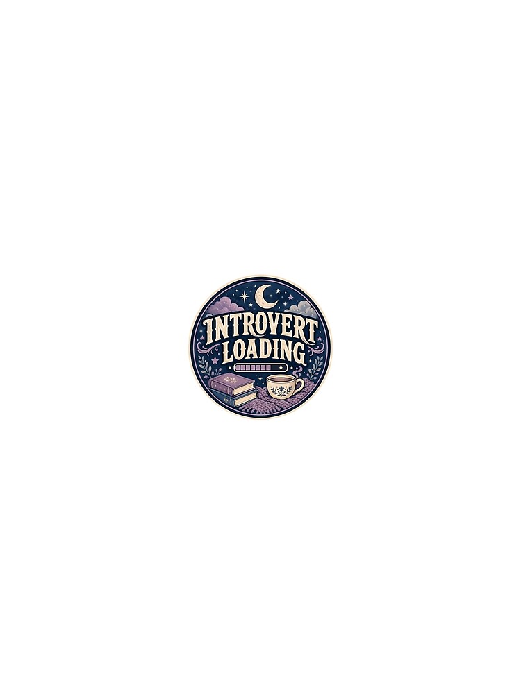 Thumbnail 3 of 3, Scarf, Introvert Loading Funny Introverted Person Sticker designed and sold by RedRubyBubble.