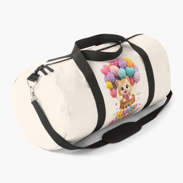 Item preview, Cute Kawaii Cat Balloon Birthday Party | Kawaii 3D Happy Birthday Art designed and sold by Moons Studio.