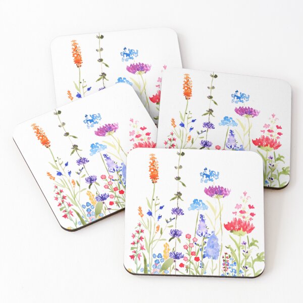 Item preview, Hand Painted Colorful Wild Flowers Watercolor Painting designed and sold by PuniCodansu.