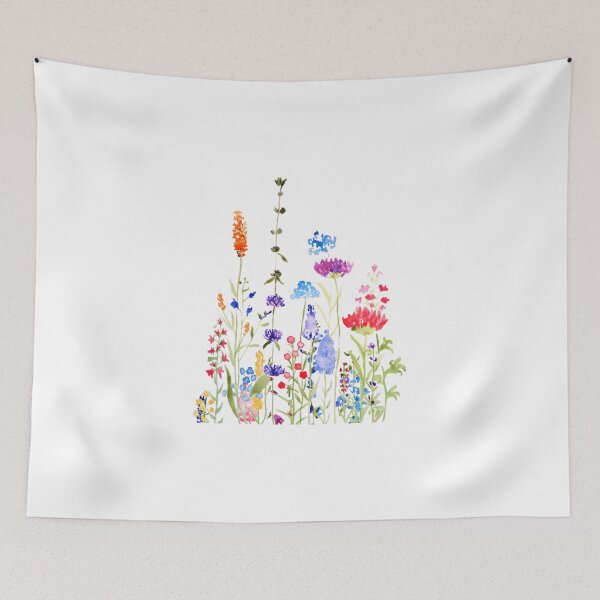 Item preview, Hand Painted Colorful Wild Flowers Watercolor Painting designed and sold by PuniCodansu.