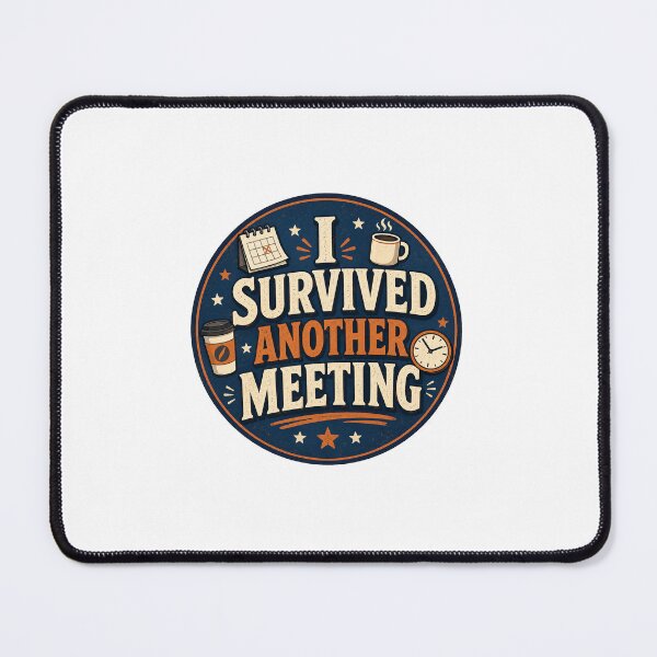 Item preview, I Survived Another Meeting Funny Work Sticker designed and sold by RedRubyBubble.