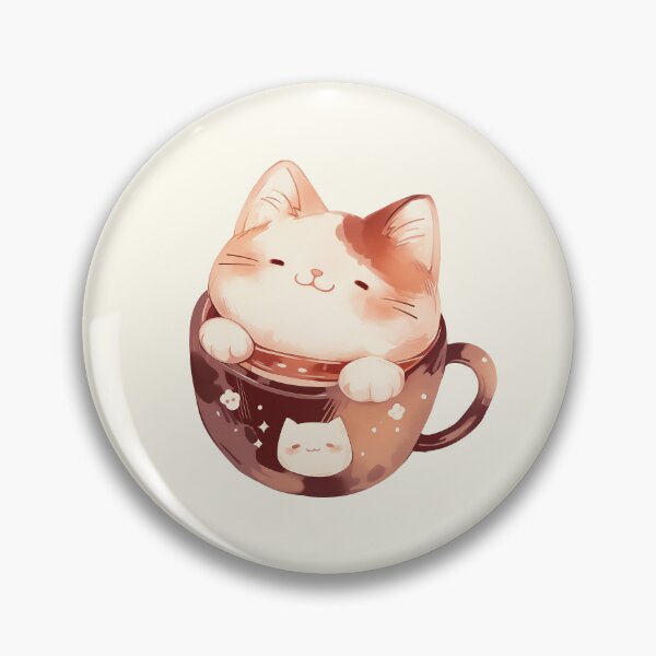 Item preview, Cozy Calico Cat in a Hot Chocolate Mug designed and sold by NikoNekoDesigns.