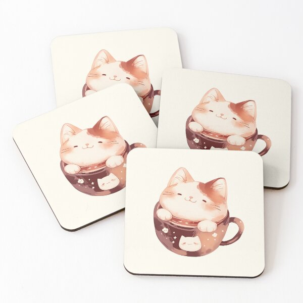 Item preview, Cozy Calico Cat in a Hot Chocolate Mug designed and sold by NikoNekoDesigns.