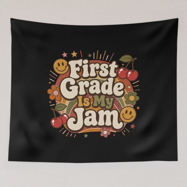 Item preview, Retro First Grade Is My Jam Groovy Vintage Teacher T-Shirt designed and sold by FestivityFinds.