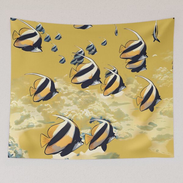 Item preview, golden underwater vintage nature wall art designed and sold by Spirit of Siam.