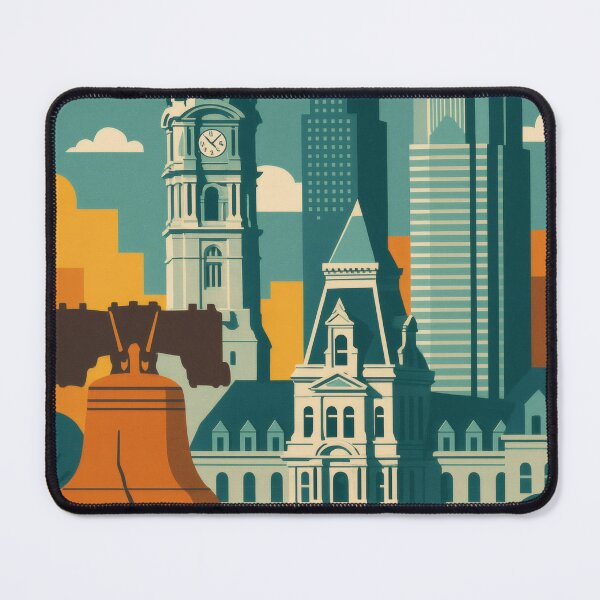 Item preview, Retro Pop Art Poster Illustration of Philadelphia | Bold Historic American City Print with Liberty Bell, Independence Hall & Philadelphia Skyline | Vintage USA Travel Wall Art Decor designed and sold by PaintedPixels01.