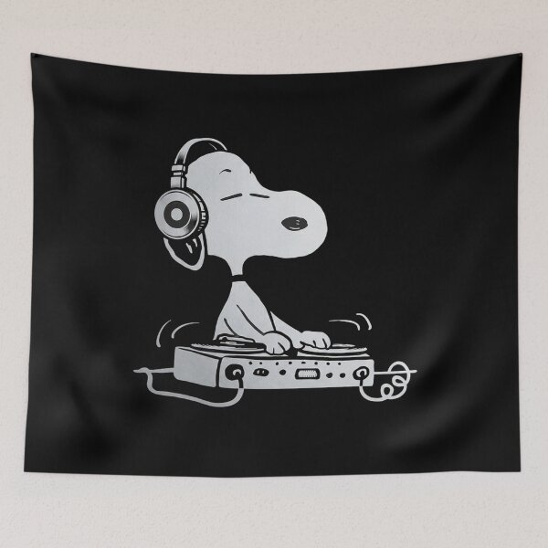 Item preview, Snoopy DJ Chilling With Music Retro Turntable  designed and sold by DamianRoy88.
