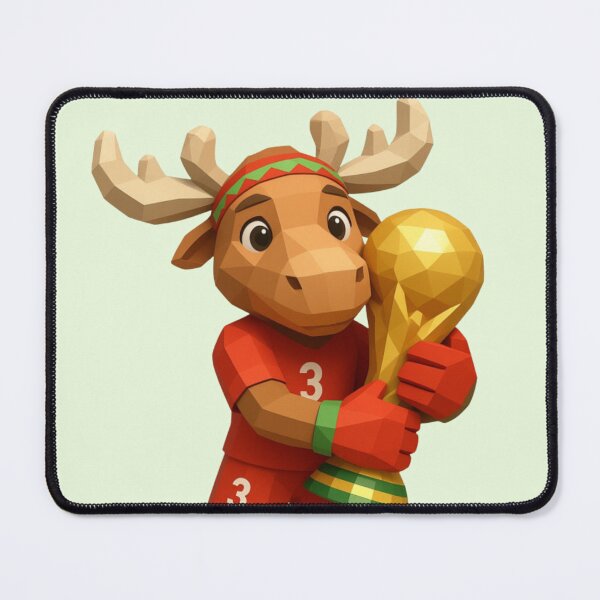 Item preview, World Football Mascots Champion | Cute Soccer Moose Holding Trophy designed and sold by Palette & Hue.