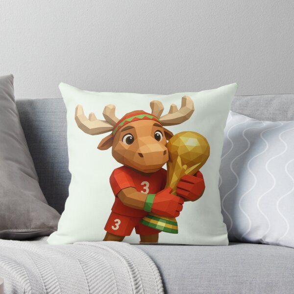 Item preview, World Football Mascots Champion | Cute Soccer Moose Holding Trophy designed and sold by Palette & Hue.