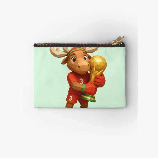 Item preview, World Football Mascots Champion | Cute Soccer Moose Holding Trophy designed and sold by Palette & Hue.