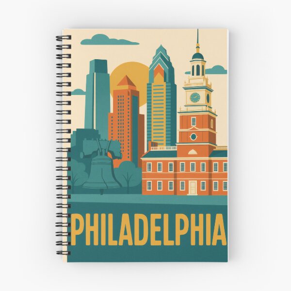 Item preview, Retro Pop Art Poster Illustration of Philadelphia | Bold Historic American City Print with Liberty Bell, Independence Hall & Philadelphia Skyline | Vintage USA Travel Wall Art Decor designed and sold by PaintedPixels01.