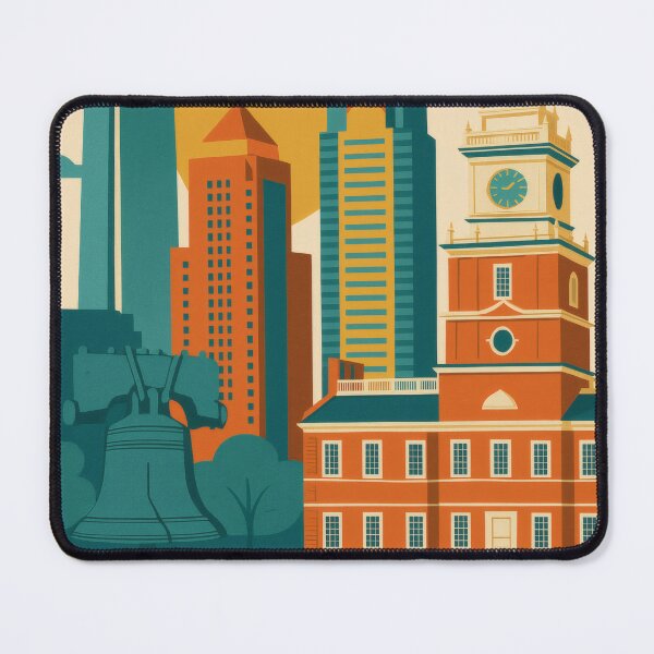 Item preview, Retro Pop Art Poster Illustration of Philadelphia | Bold Historic American City Print with Liberty Bell, Independence Hall & Philadelphia Skyline | Vintage USA Travel Wall Art Decor designed and sold by PaintedPixels01.