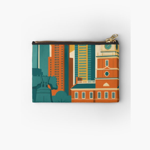 Item preview, Retro Pop Art Poster Illustration of Philadelphia | Bold Historic American City Print with Liberty Bell, Independence Hall & Philadelphia Skyline | Vintage USA Travel Wall Art Decor designed and sold by PaintedPixels01.