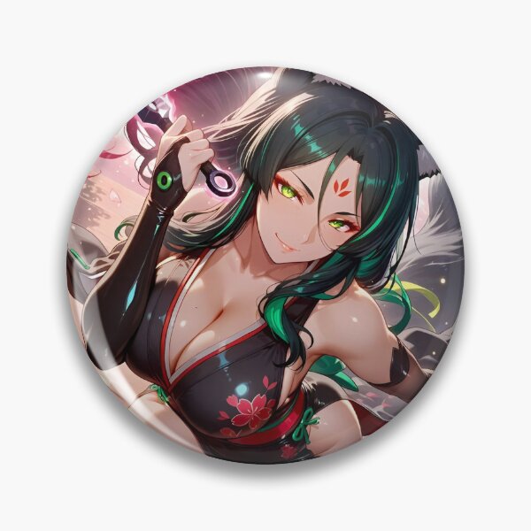 Item preview, Mystic Fox Spirit Warrior – Anime Kitsune Girl with Sakura Kimono Fantasy Aesthetic Art designed and sold by Dyan4.