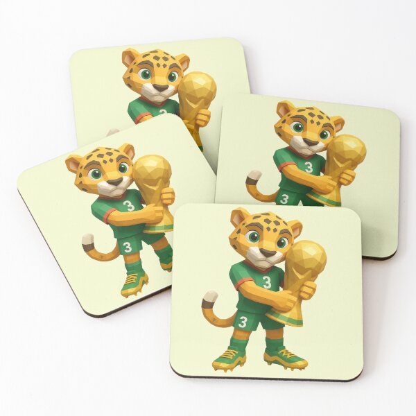 Item preview, World Football Mascots Victory | Cute Leopard Soccer Champion designed and sold by Palette & Hue.